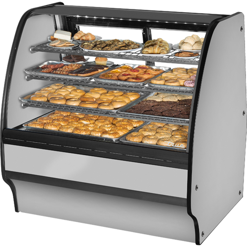 True TGM-DC-48-SC/SC-S-S Fixed Front Curved Glass, Solid Colored End Dry Case