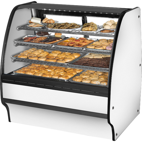 True TGM-DC-48-SC/SC-S-W Fixed Front Curved Glass, Solid Colored End Dry Case