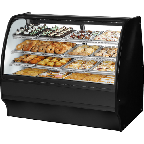 True TGM-DC-59-SC/SC-B-W Fixed Front Curved Glass, Solid Colored End Dry Case