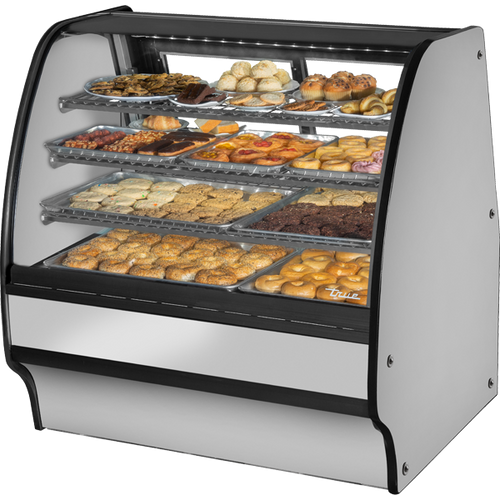 True TGM-DC-59-SC/SC-S-S Fixed Front Curved Glass, Solid Colored End Dry Case