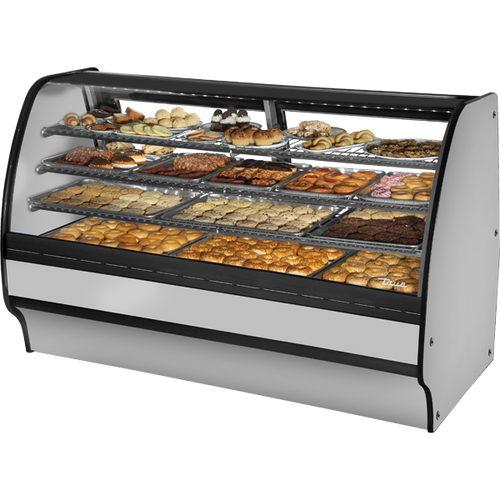True TGM-DC-77-SC/SC-S-S Fixed Front Curved Glass, Solid Colored End Dry Case