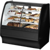 True TGM-DZ-48-SC/SC-B-W Fixed Front Curved Glass, Solid Colored End Dual Zone