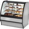 True TGM-DZ-48-SC/SC-S-W Fixed Front Curved Glass, Solid Colored End Dual Zone