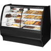 True TGM-DZ-59-SC/SC-B-W Fixed Front Curved Glass, Solid Colored End Dual Zon