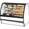 True TGM-DZ-59-SC/SC-W-W Fixed Front Curved Glass, Solid Colored End Dual Zone