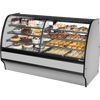 True TGM-DZ-77-SC/SC-S-S Fixed Front Curved Glass, Solid Colored End Dual Zone