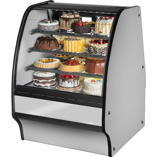 True TGM-R-36-SC/SC-S-S Fixed Front Curved Glass, Solid Colored End Refrigerator