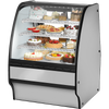 True TGM-R-36-SC/SC-S-W Fixed Front Curved Glass, Solid Colored End Refrigerator