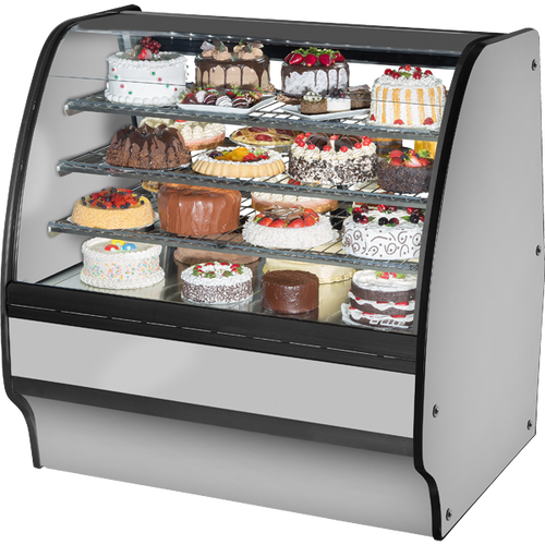 True TGM-R-48-SC/SC-S-S Fixed Front Curved Glass, Solid Colored End Refrigerator