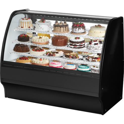 True TGM-R-59-SC/SC-B-W Fixed Front Curved Glass, Solid Colored End Refrigerator