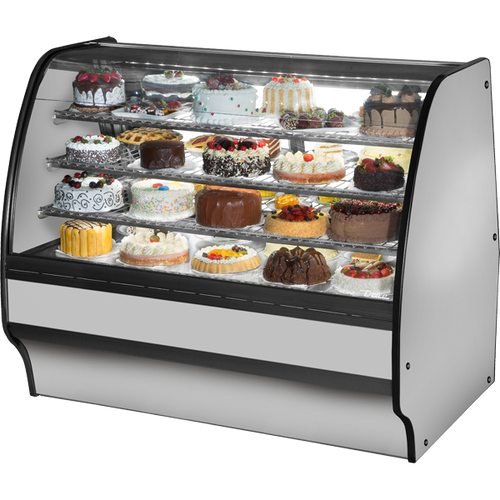 True TGM-R-59-SC/SC-S-S Fixed Front Curved Glass, Solid Colored End Refrigerator