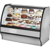 True TGM-R-59-SC/SC-S-W Fixed Front Curved Glass, Solid Colored End Refrigerator