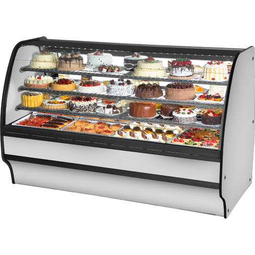 True TGM-R-77-SC/SC-S-S Fixed Front Curved Glass, Solid Colored End Refrigerator