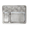 Stainless Steel Square Dosa Mess Tray - L 16" / 6 Compartment
