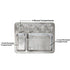 Stainless Steel Square Dosa Mess Tray - L 16" / 6 Compartment