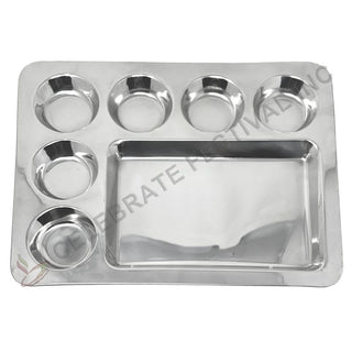 Stainless Steel Square Dosa Mess Tray - L 16