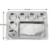 Stainless Steel Square Dosa Mess Tray - L 16" / 7 Compartment