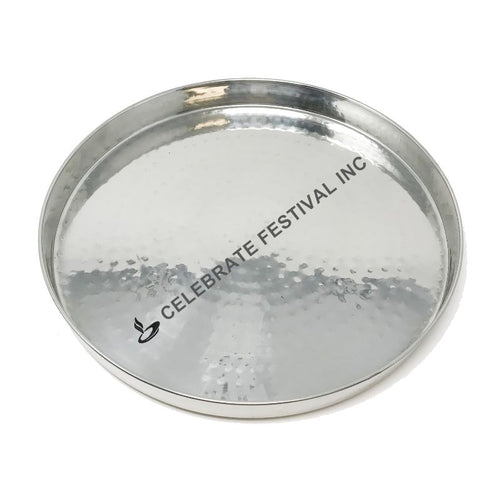 13-inch hammered stainless steel round thali plate