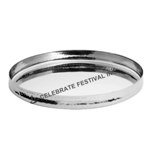 13-inch stainless steel thali plate with hammered finish