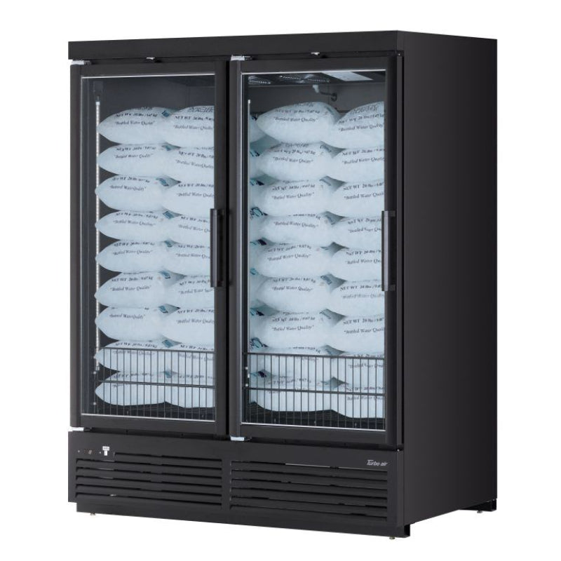 Turbo Air TJMI-55SDW(B)-N Super Deluxe Bottom Mount Reach in  Refrigerator With Glass Door 60 cu.ft.