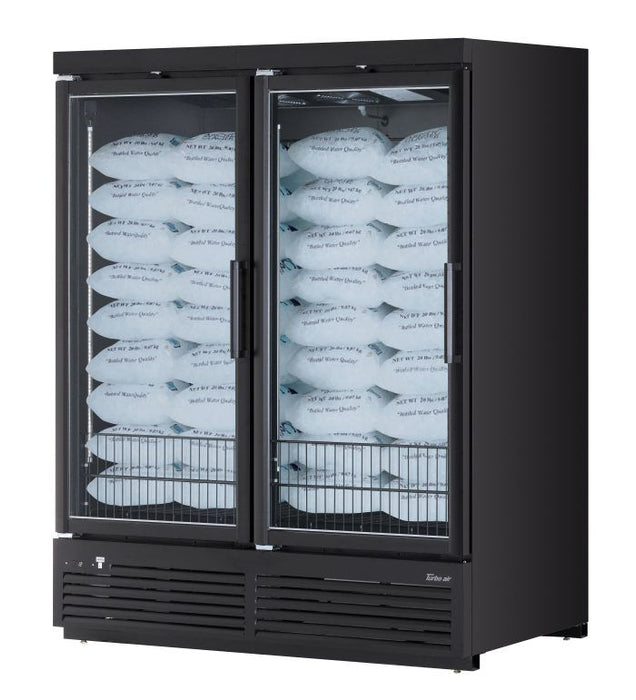 Turbo Air TJMI-55SDW(B)-N Super Deluxe Jumbo Ice merchandiser, two-section, 60 cu.ft.