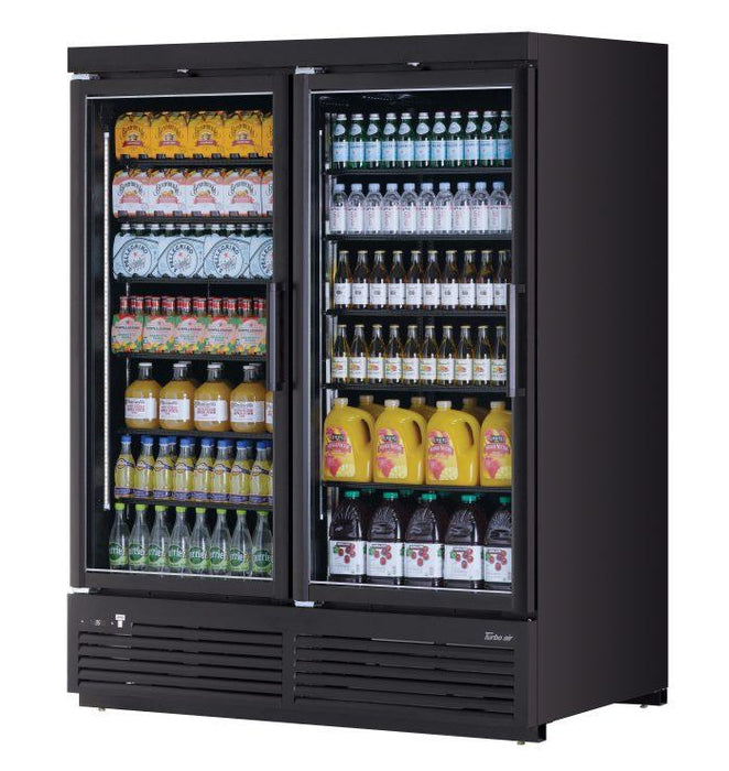 Turbo Air TJMR-55SDW(B)-N Super Deluxe Refrigerated Merchandiser, two-section, 62 cu. ft.