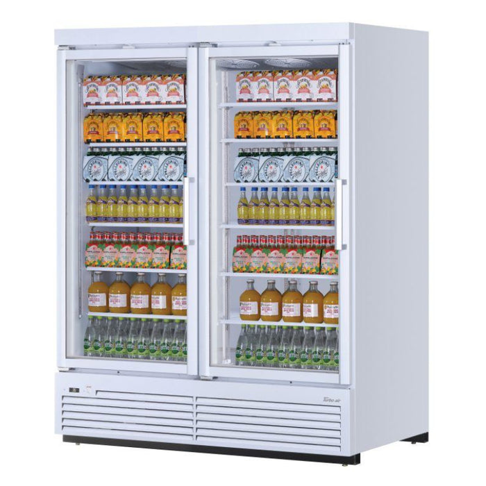 Turbo Air TJMR-55SDW(B)-N Super Deluxe Bottom Mount Reach in Refrigerator With Glass Door 62 cu. ft.