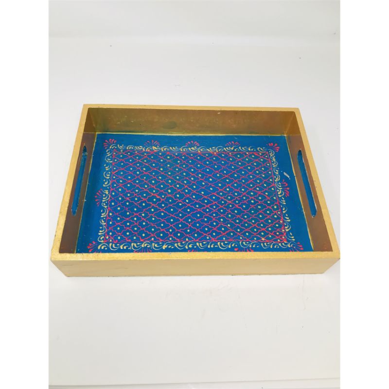 Serving Tray - Beautifully Hand Painted With Traditional Rajasthani/ Mughal Art /Wooden Tray