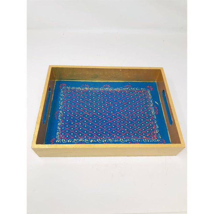 Serving Tray - Beautifully Hand Painted With Traditional Rajasthani/ Mughal Art /Wooden Tray