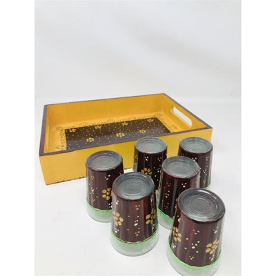 Serving Tray - Beautifully Hand Painted With traditional Rajasthani/ Mughal Art /Wooden Tray