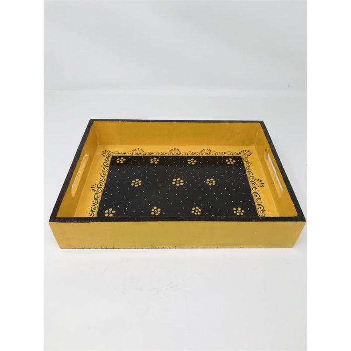 Serving Tray - Beautifully Hand Painted With traditional Rajasthani/ Mughal Art /Wooden Tray