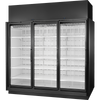 True TRM3L-NN-BLK-WHT-1BLKLLL-4 True Retail Merchandiser • 3-Door • Low Temp – Finished Left Panel/Finished Right Panel – Black Exterior – White Interior – Aluminum Frame Black Doors • All Left Door Hinge – 4000K LED Lighting