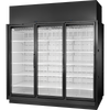 True TRM3L-NY-BLK-WHT-1BLKLLL-4 True Retail Merchandiser • 3-Door • Low Temp – Finished Left Panel/In Line Right Panel – Black Exterior – White Interior – Aluminum Frame Black Doors • All Left Door Hinge – 4000K LED Lighting