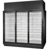 True TRM3L-YY-BLK-WHT-1BLKLLL-4 True Retail Merchandiser • 3-Door • Low Temp – In Line Left Panel/In Line Right Panel – Black Exterior – White Interior – Aluminum Frame Black Doors • All Left Door Hinge – 4000K LED Lighting
