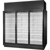 True TRM3M-YN-BLK-WHT-1BLKLLL-4 True Retail Merchandiser • 3-Door • Medium Temp – In Line Left Panel/Finished Right Panel – Black Exterior – White Interior – Aluminum Frame Black Doors • All Left Door Hinge – 4000K LED Lighting