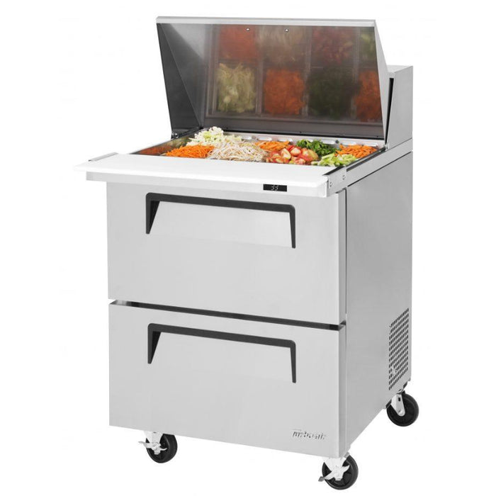 Turbo Air TST-28SD-12-D2-N Super Deluxe Series Mega Top Sandwich/Salad Prep Table with One Section 7.0 cu. ft