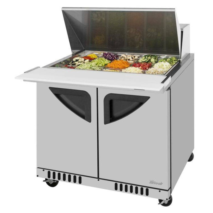 Turbo Air TST-36SD-15-FB-N Super Deluxe Sandwich/Salad Mega Top Unit with Two Sections 8.8 cu. ft