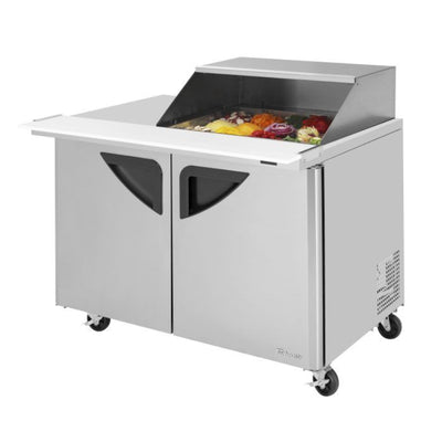 Turbo Air TST-48SD-12M-N-SL(-LW) Super Deluxe Sandwich/Salad Mega Top Unit with Slide-Back Lid 15.0 cu. ft