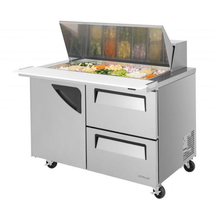 Turbo Air TST-48SD-18-D2-N Super Deluxe Series Mega Top Sandwich/Salad Prep Table with Two Sections 15.0 cu. ft
