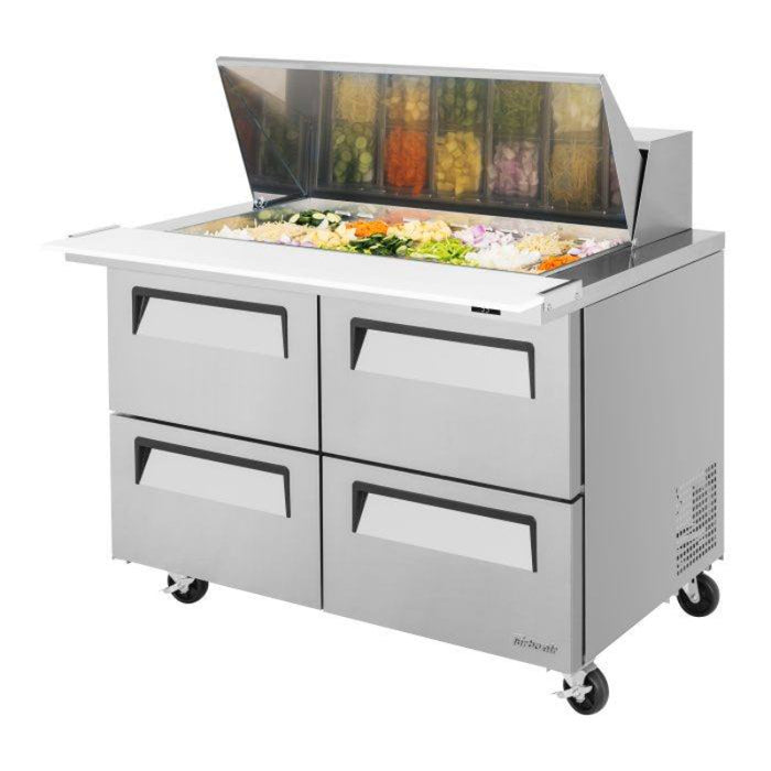 Turbo Air TST-48SD-18-D4-N Super Deluxe Series Mega Top Sandwich/Salad Prep Table with Two Sections 15.0 cu. ft