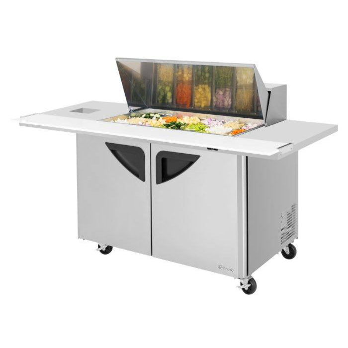 Turbo Air TST-48SD-18-E-SVC-N Rear Mount Super Deluxe Sandwich/Salad Mega Top Unit-Extended Countertop with Two Sections 15.0 cu. ft