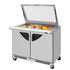 Turbo Air TST-48SD-18-FB-N-GL Super Deluxe Sandwich/Salad Mega Top Unit-Glass Lid with Two Sections 11.1 cu. ft