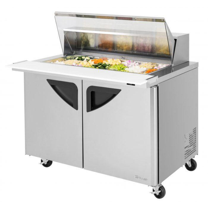 Turbo Air TST-48SD-18-N-CL Rear Mount Super Deluxe Sandwich/Salad Mega Top Unit-Clear Lid with Two Sections 15.0 cu. ft
