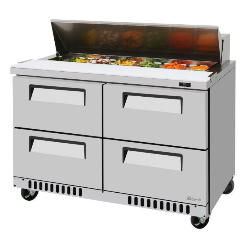 Turbo Air TST-48SD-D4-FB-N Super Deluxe Sandwich/Salad Unit with Two Sections 11.1 cu. ft