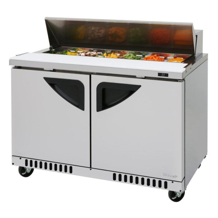 Turbo Air TST-48SD-FB-N Rear Mount Super Deluxe Sandwich/Salad Unit with Two Sections 11.1 cu. ft