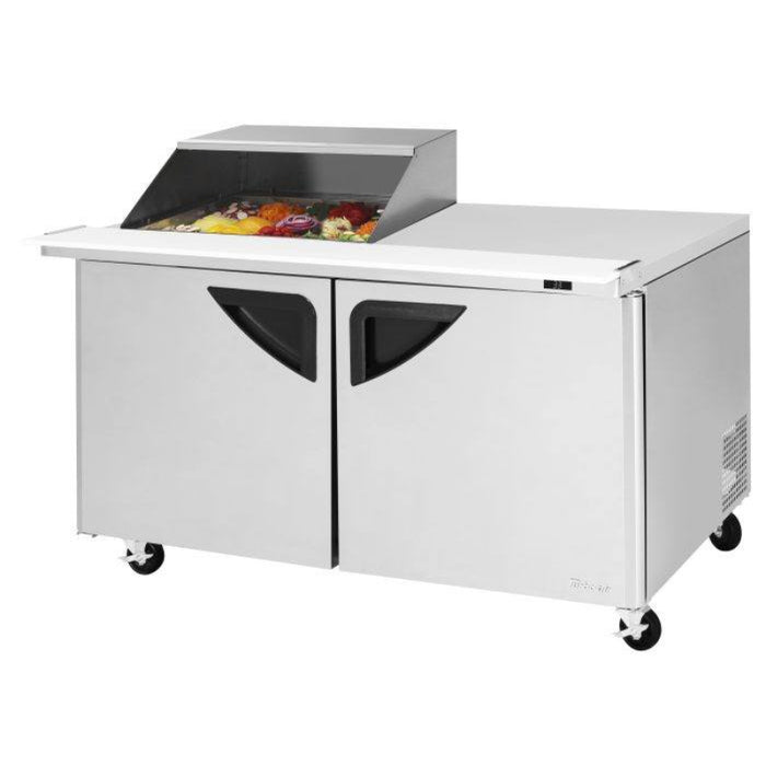 Turbo Air TST-60SD-12M-N-SL(-LW) Super Deluxe Sandwich/Salad Mega Top Unit with Slide-Back Lid with Two Sections 19.0 cu. ft
