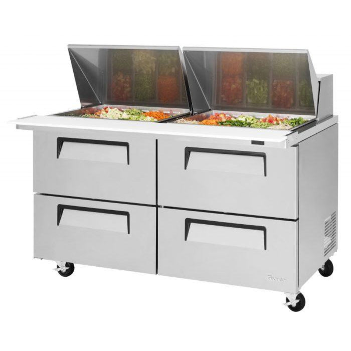 Turbo Air TST-60SD-24-D4-N Super Deluxe Series Mega Top Sandwich/Salad Prep Table with Two Sections 19.0 cu. ft