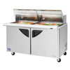 Turbo Air TST-60SD-24-N-CL Rear Mount Super Deluxe Sandwich/Salad Mega Top Unit-Clear Lids with Two Sections 19.0 cu. ft