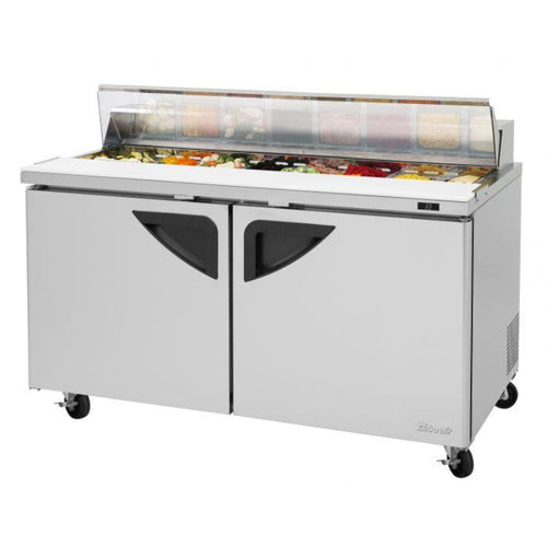 Turbo Air TST-60SD-N-CL Rear Mount Super Deluxe Sandwich/Salad Unit-Clear Lid with Two Sections 16.0 cu. ft