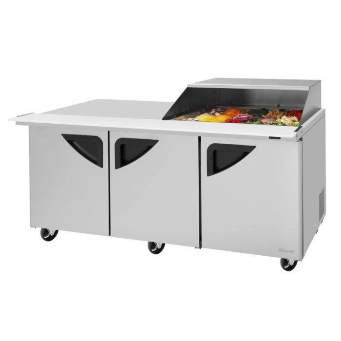 Turbo Air TST-72SD-15M-N-SL(-LW) Super Deluxe Sandwich/Salad Mega Prep + Work Station with Three Sections 23.0 cu. ft